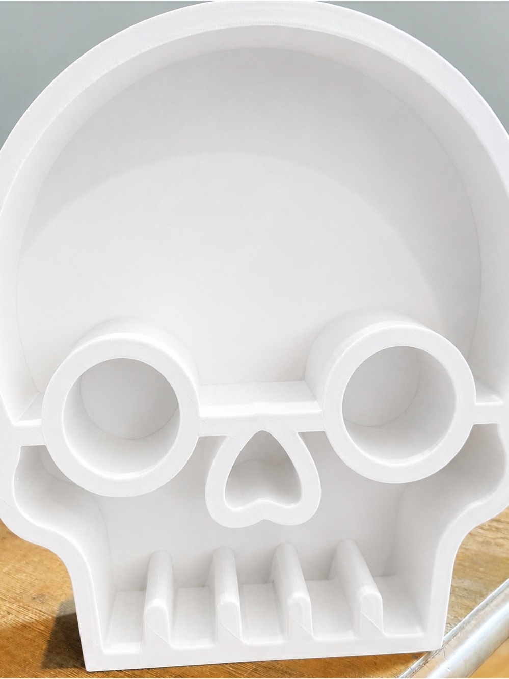 White Skull Organizer Tray - Novelty Table Accent